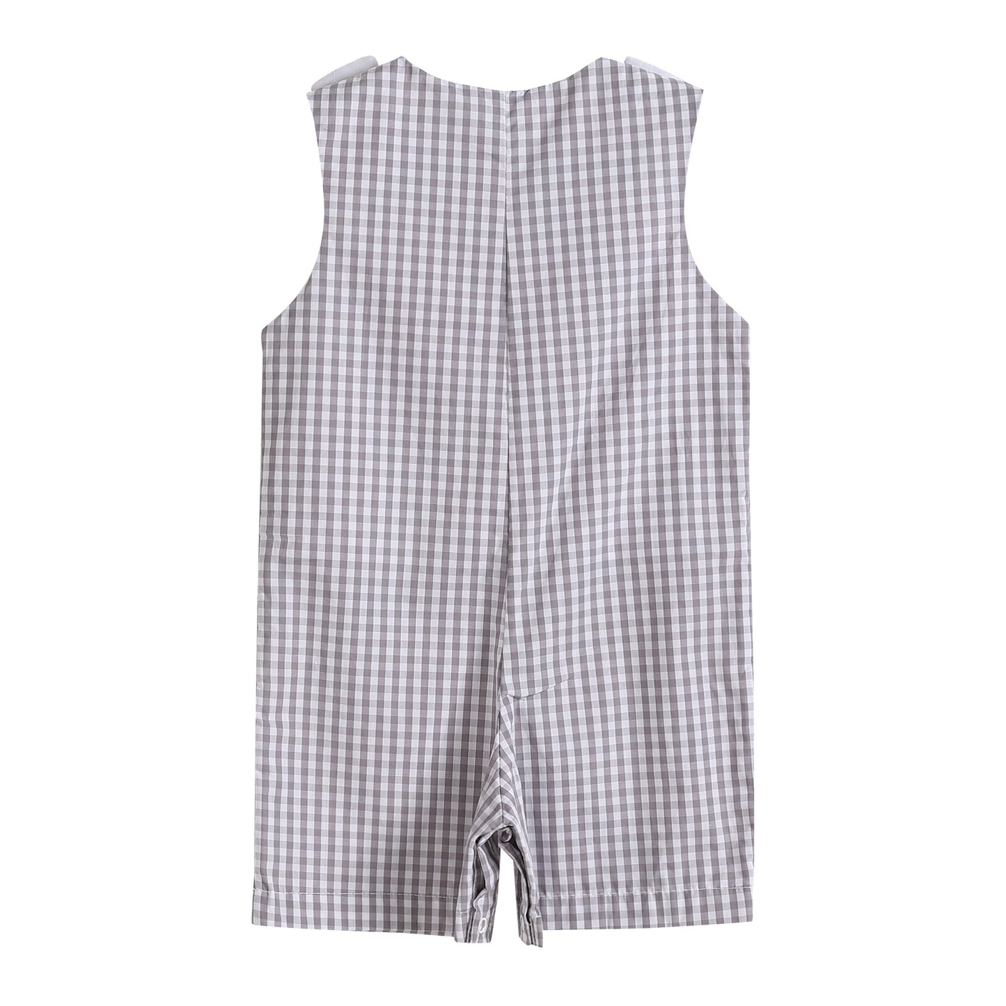 Gray Gingham Puppy Shortalls