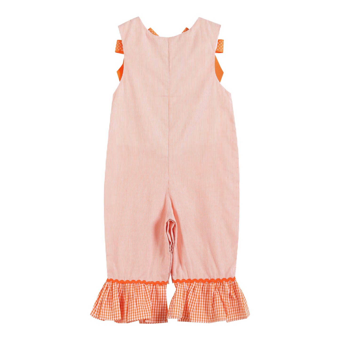 Orange Pinstripe Pumpkin and Bows Playsuit