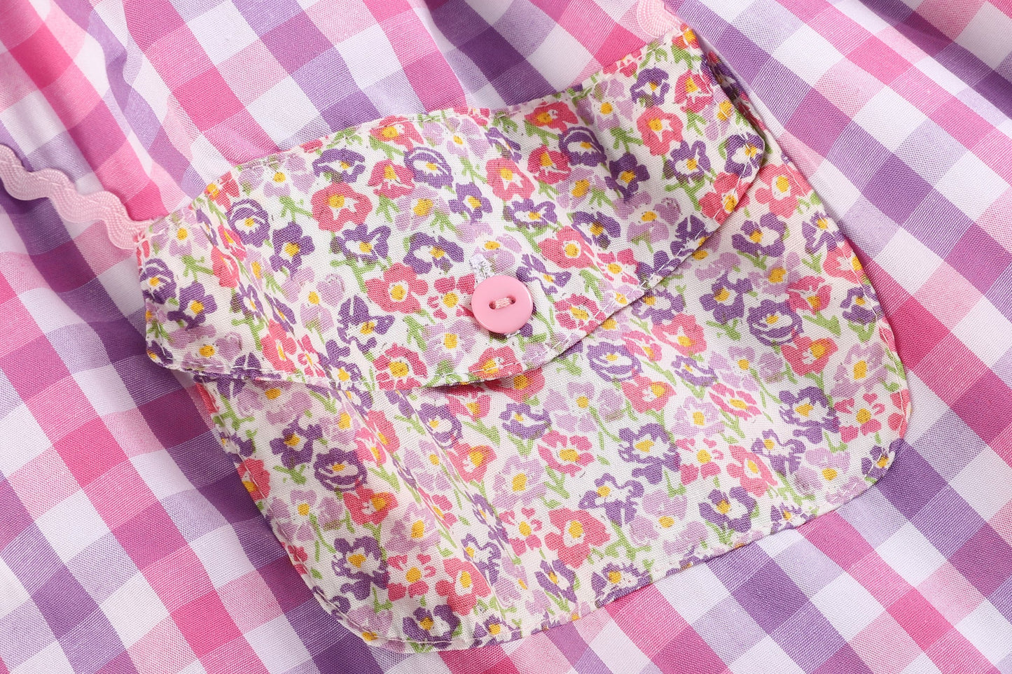 Purple and Gingham Floral Purse Dress