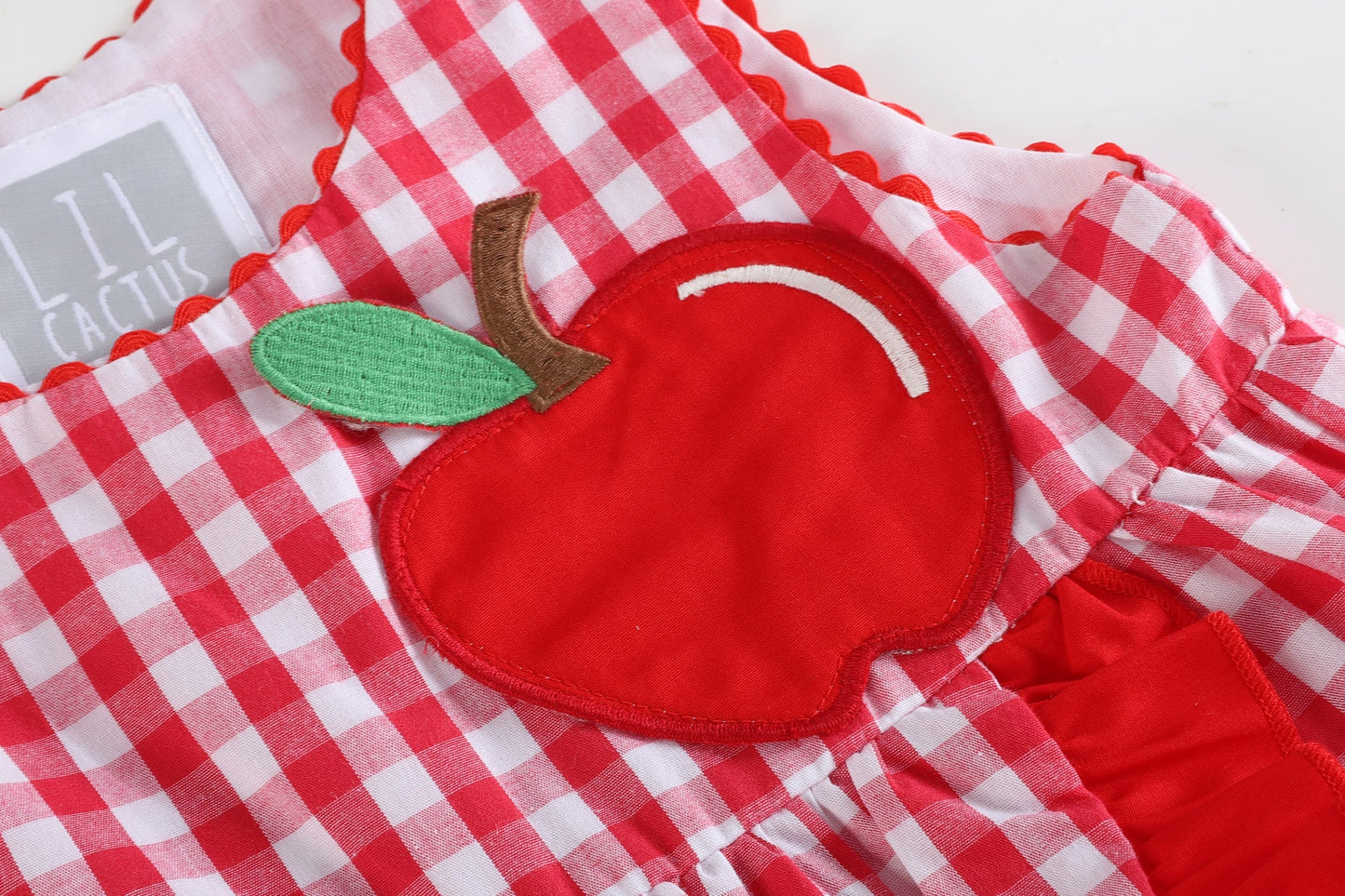 Red Gingham Apple Wrapped Skirt Dress