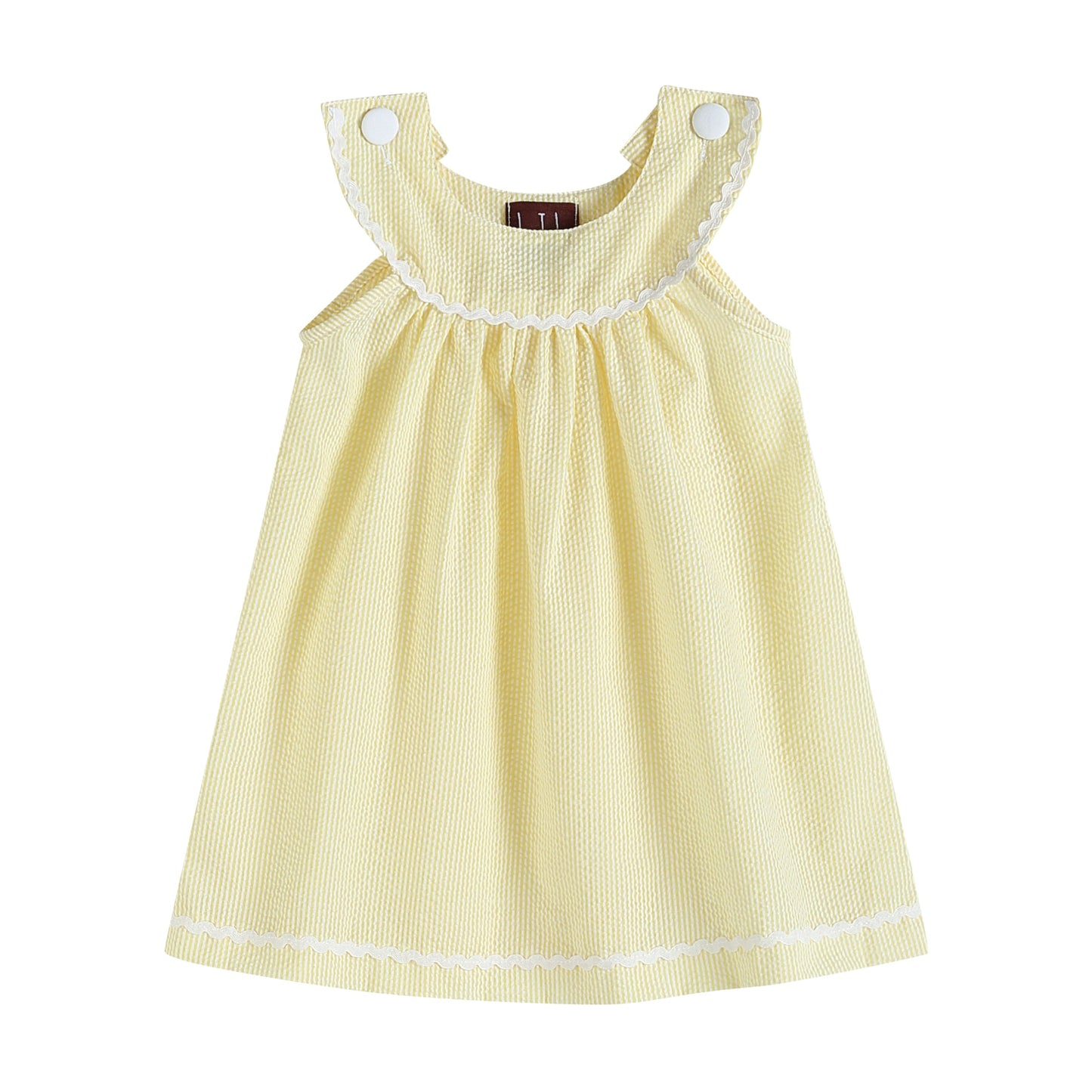 Special Purchase - Pastel Yellow Seersucker Yoke Dress