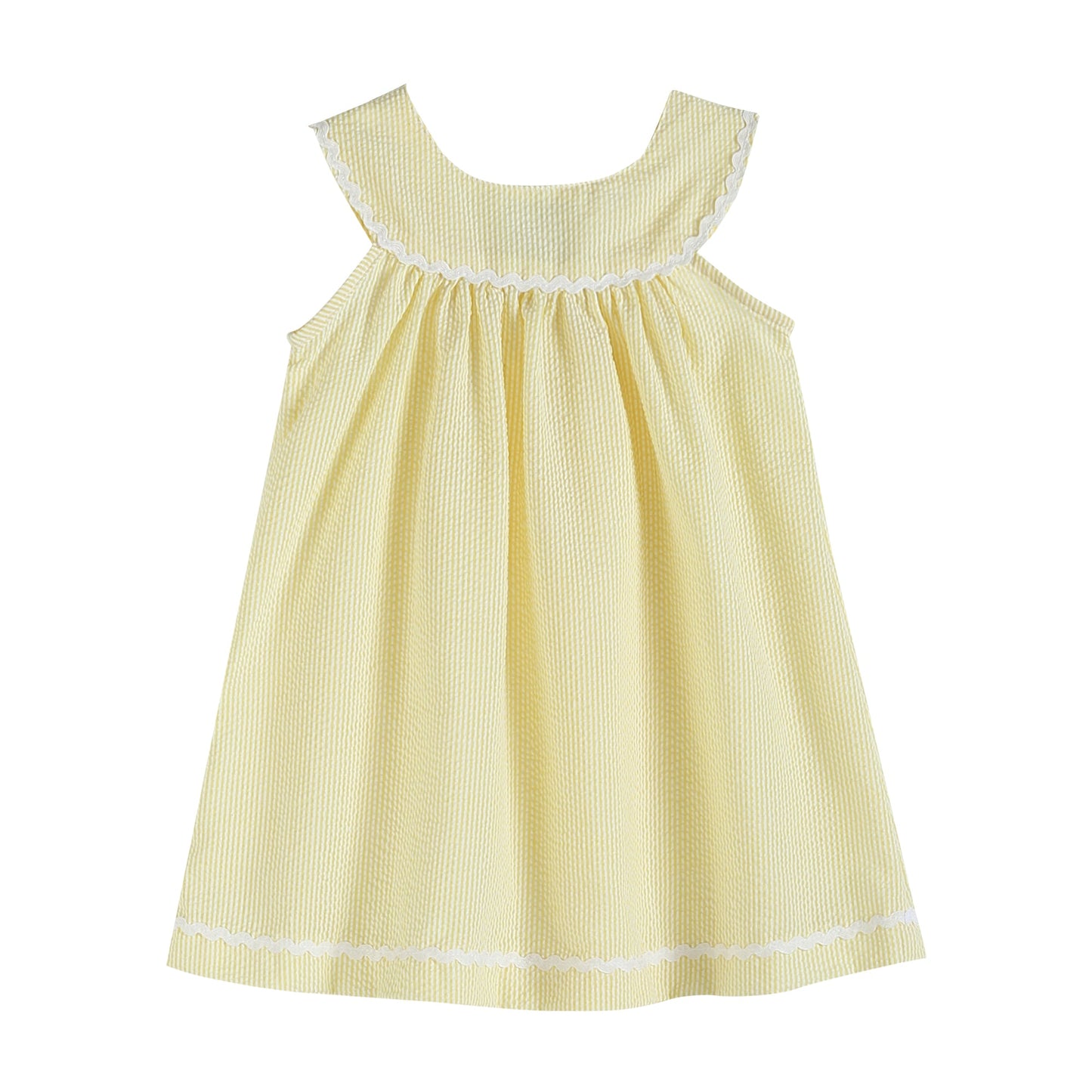 Special Purchase - Pastel Yellow Seersucker Yoke Dress
