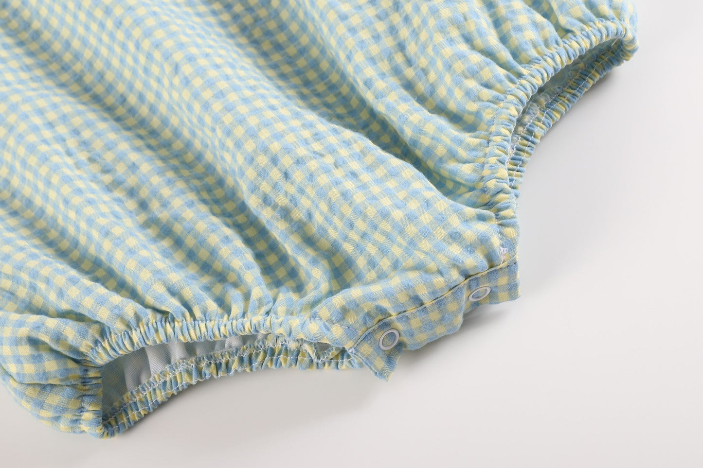 Blue and Yellow Gingham Bubble Romper