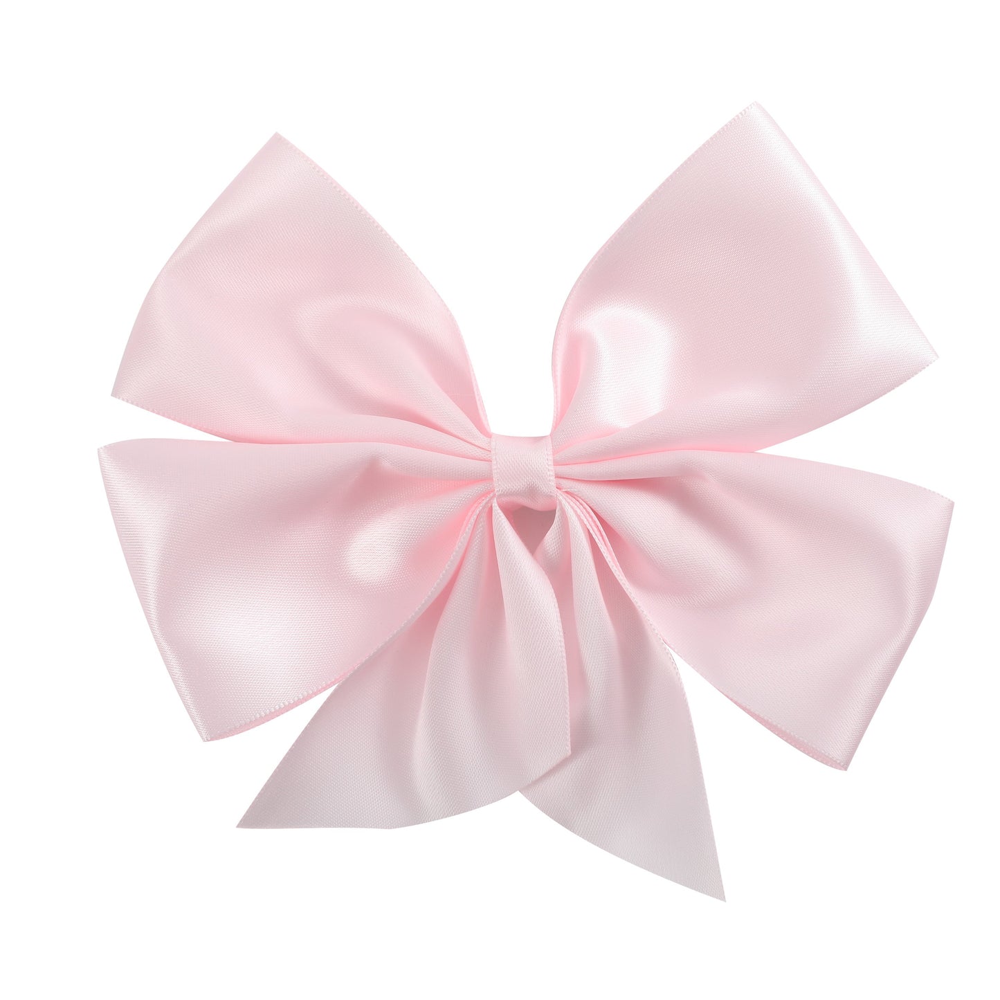 Powder Pink Satin Large Bow Hair Clip