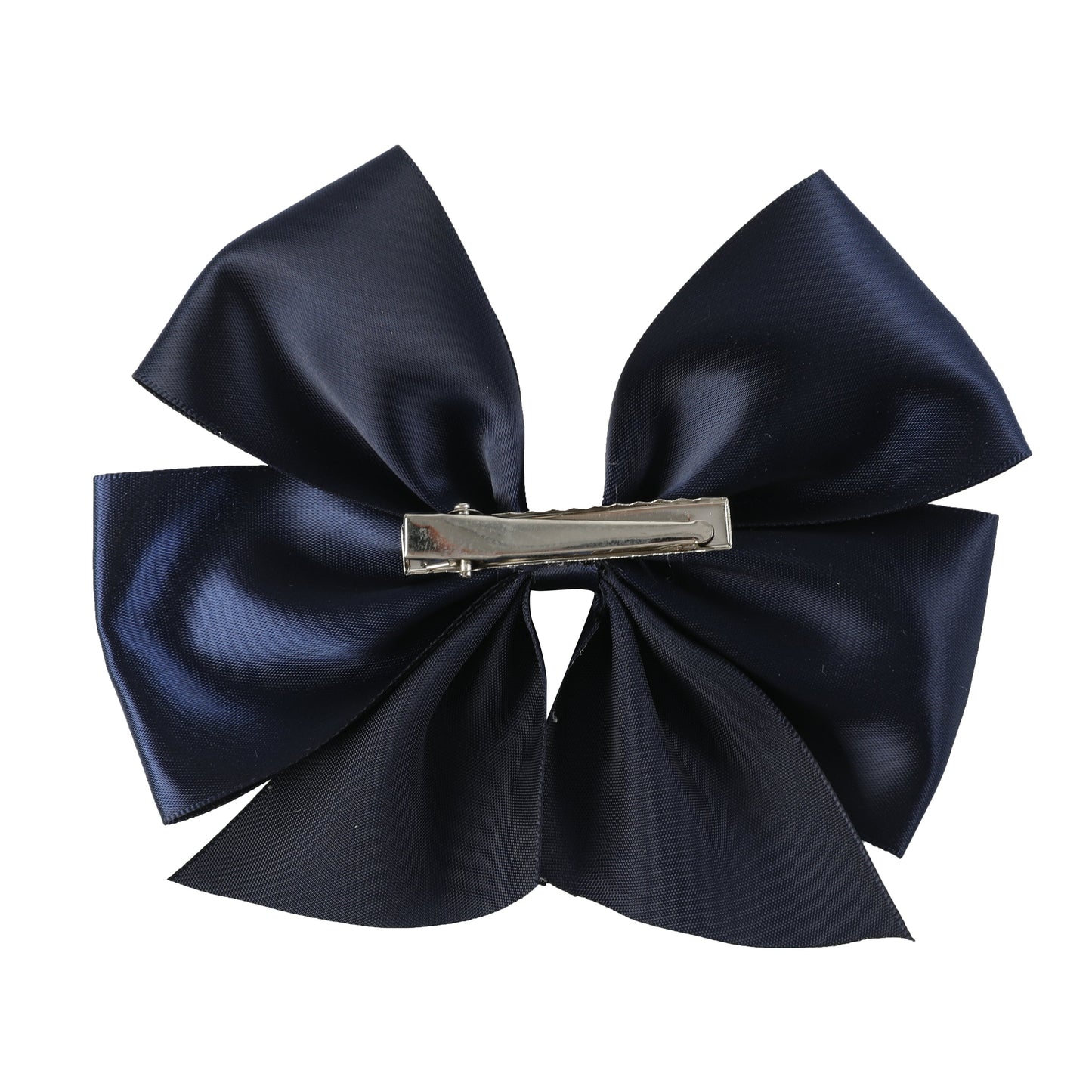 Navy Blue Satin Bow Hair Clip
