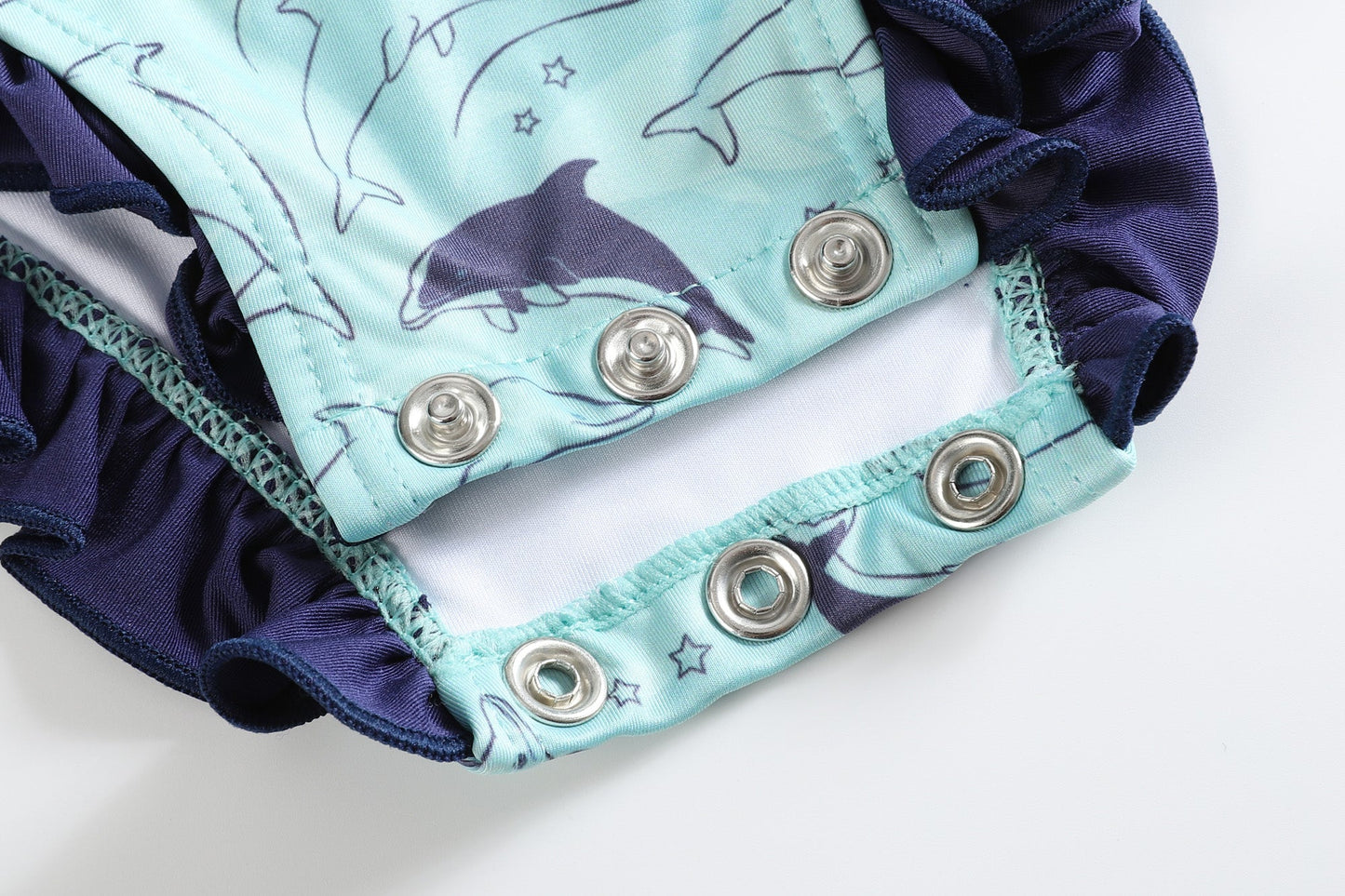 Dolphin Long Sleeve Ruffle Swimsuit