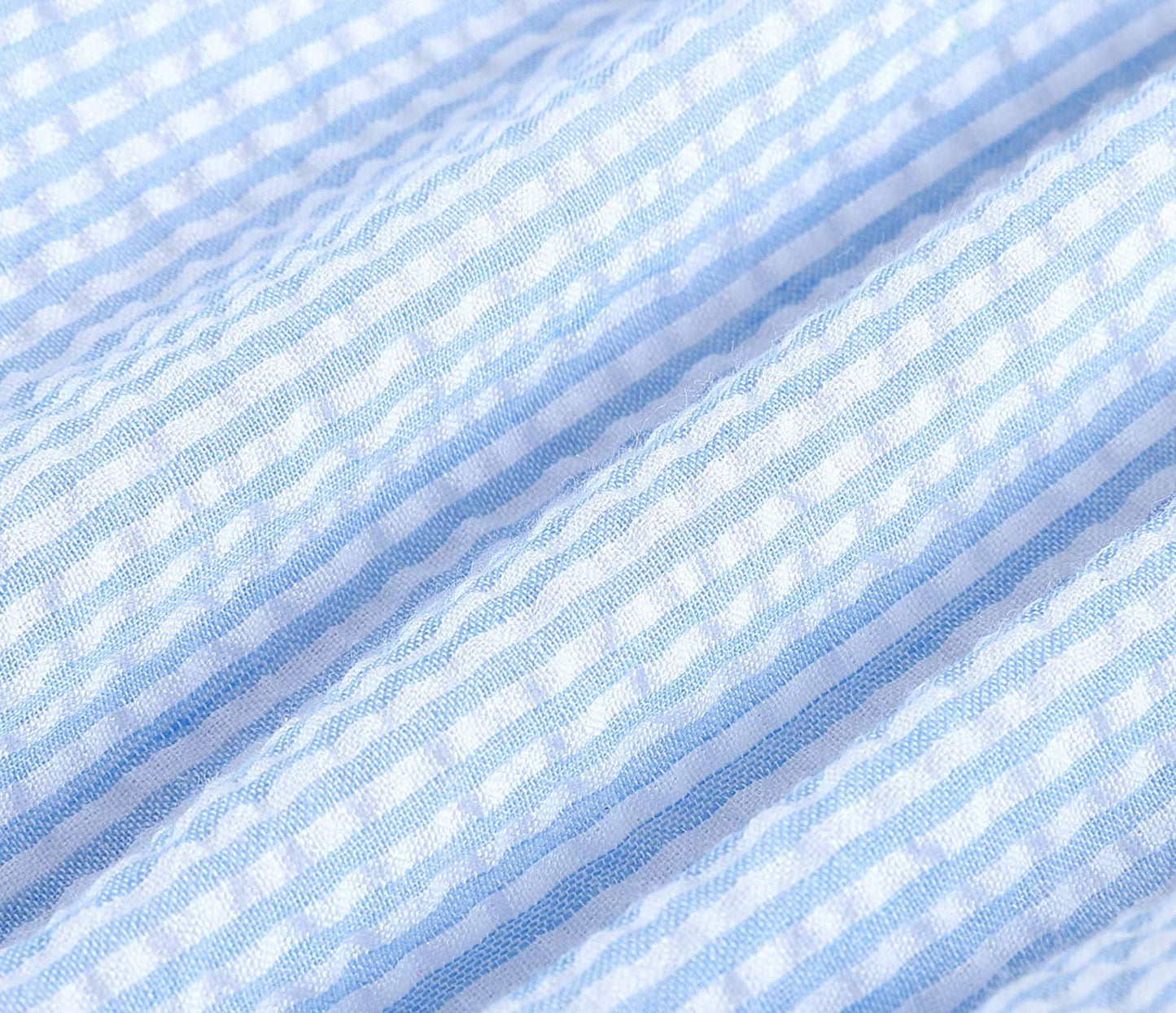 Blue Striped Seersucker Baby Whales Smocked Romper
